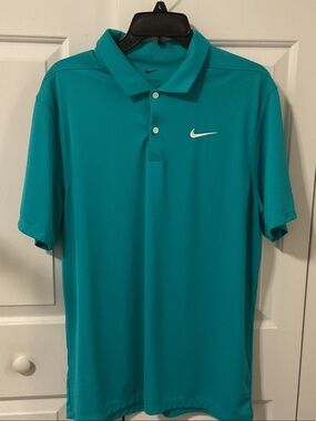 Nike Men’s Teal Polo with White Swoosh